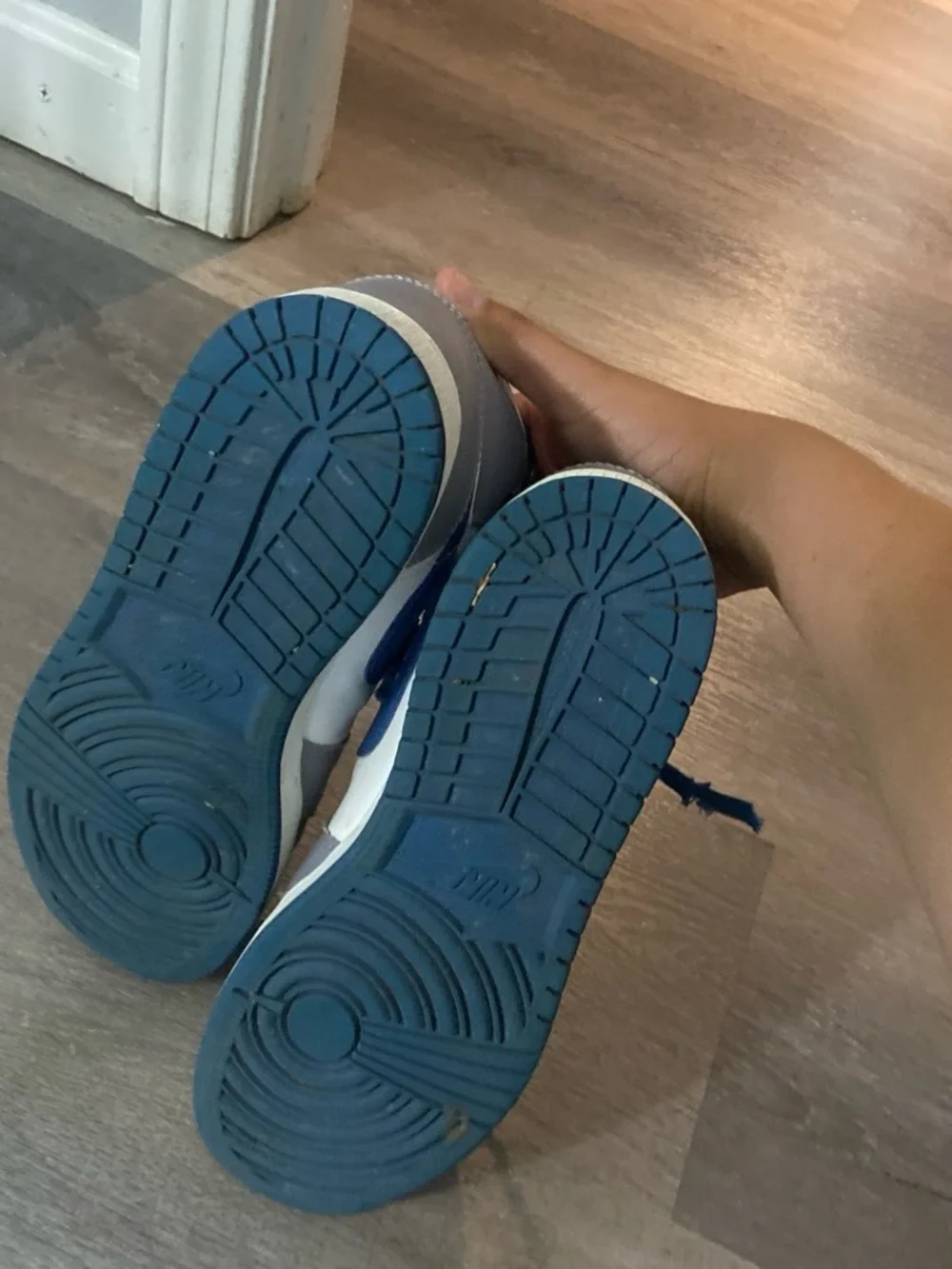 Nike Air Jordan High-Top Sneakers in Gray and Blue